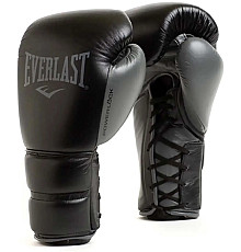 Боксерські рукавиці Everlast POWERLOCK 2 PRO TRAINING LACED GLOVE 14 унцій, чорні