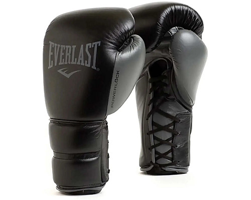 Боксерські рукавиці Everlast POWERLOCK 2 PRO TRAINING LACED GLOVE 14 унцій, чорні