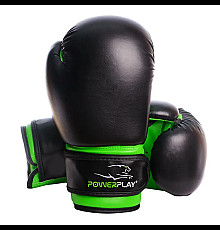 Рукавички боксерські PowerPlay 3004 JR Classic 6 унцій, чорно-зелені 
