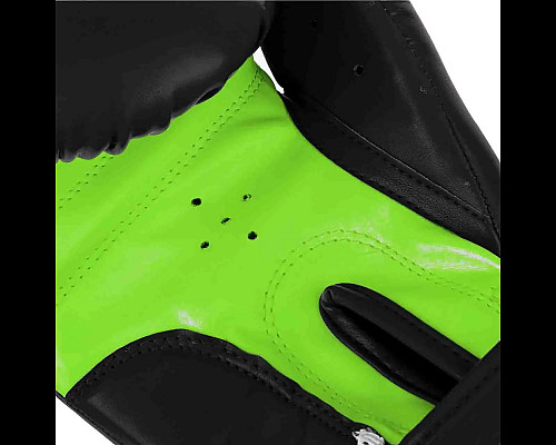 Рукавички боксерські PowerPlay 3004 JR Classic 6 унцій, чорно-зелені