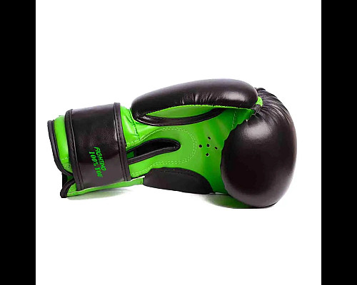 Рукавички боксерські PowerPlay 3004 JR Classic 6 унцій, чорно-зелені