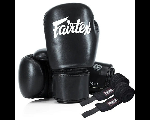 Рукавички боксерські з бинтами Fairtex Amateur BGV27 10 унцій, чорні
