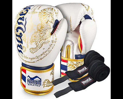 Рукавички боксерські з бинтами Phantom Muay Thai Limited Edition 12 унцій, золотисті