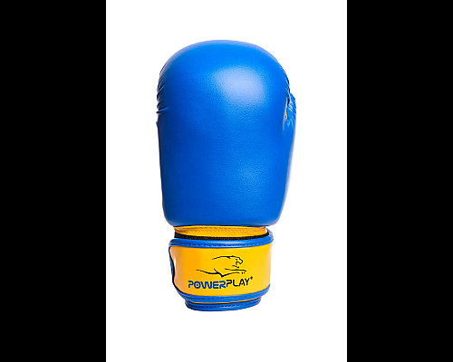 Рукавички боксерські PowerPlay 3004 JR Classic 6 унцій, синьо-жовті