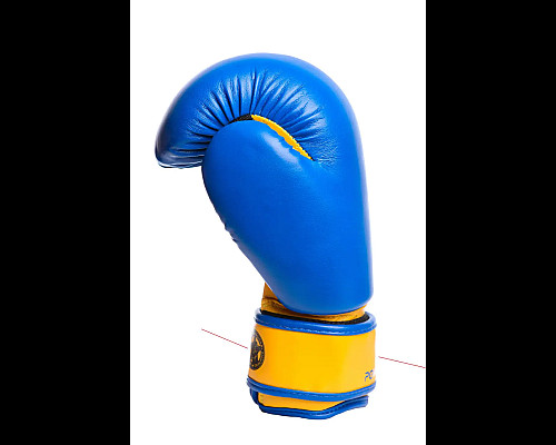 Рукавички боксерські PowerPlay 3004 JR Classic 6 унцій, синьо-жовті