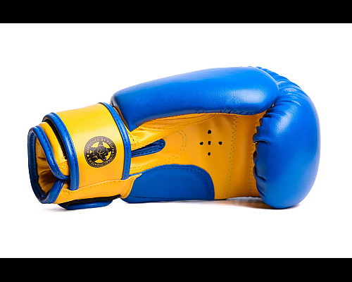 Рукавички боксерські PowerPlay 3004 JR Classic 6 унцій, синьо-жовті