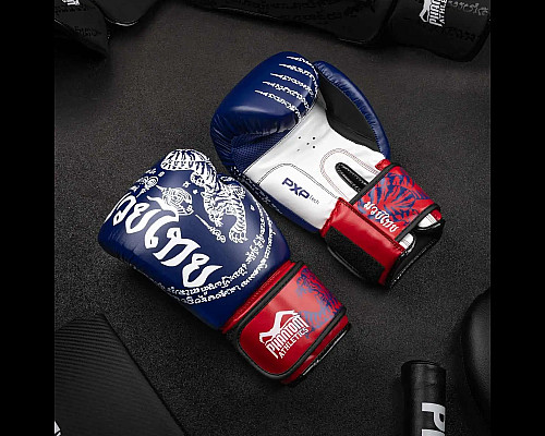 Рукавички боксерські з бинтами Phantom Muay Thai 14 унцій, сині
