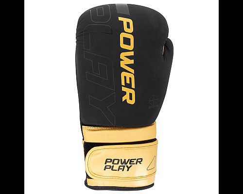 Рукавички боксерські PowerPlay 3024 Ultra Mat розмір 12 унцій, чорно-золотисті
