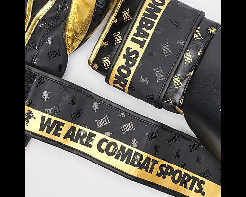 Рукавички боксерські з бинтами Leone GN220 DNA розмір 10 унцій, чорні