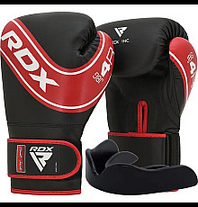 Рукавички боксерські дитячі з капою RDX 4B Robo Kids розмір 6 унцій, чорно-червоні