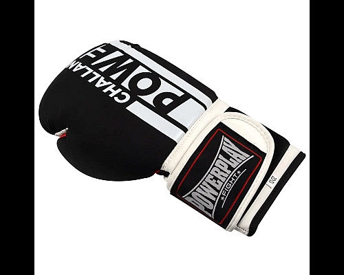 Рукавички боксерські PowerPlay 3086 Matt Challenger розмір 10 унцій, чорно-білі