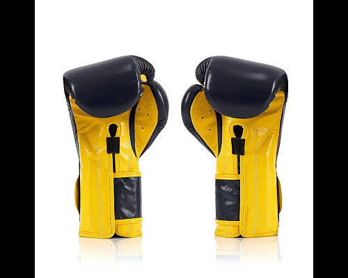 Рукавички боксерські з бинтами Fairtex Mexican BGV9 12 унцій, синьо-жовті