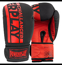 Рукавички боксерські PowerPlay 3086 Matt Challenger розмір 12 унцій, чорно-червоні
