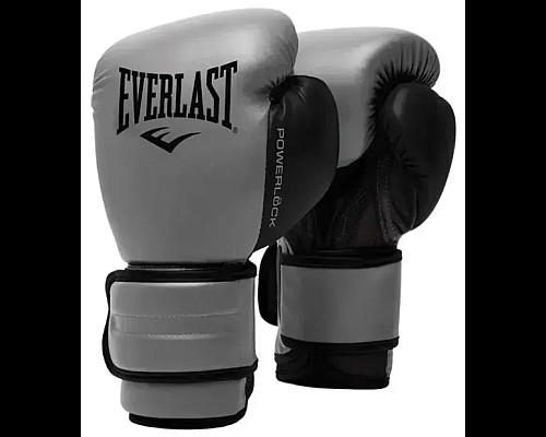 Боксерські рукавиці Everlast POWERLOCK 2R TRAINING GLOVE 10 унцій, сірі