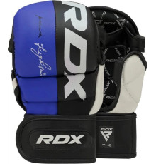 Тренувальні рукавиці ММА RDX GRAPPLING GLOVES REX T6 PLUS розмір XL, чорно-сині
