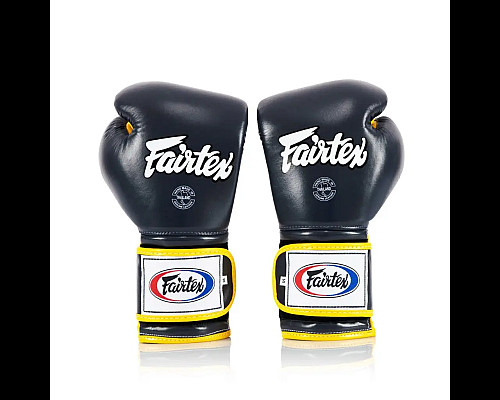 Рукавички боксерські з бинтами Fairtex Mexican BGV9 10 унцій, синьо-жовті