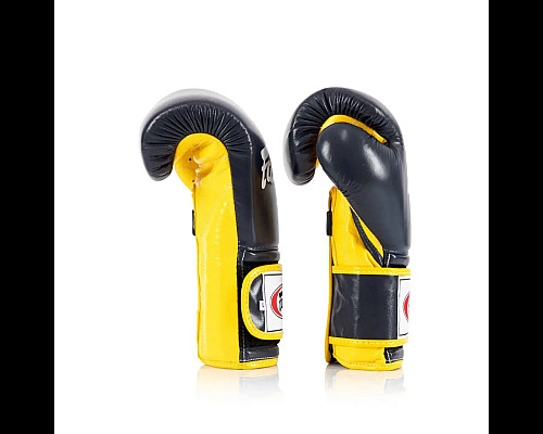 Рукавички боксерські з бинтами Fairtex Mexican BGV9 10 унцій, синьо-жовті