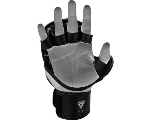 Тренувальні рукавиці для ММА RDX GRAPPLING GLOVES REX T6 PLUS розмір S, чорно-сині