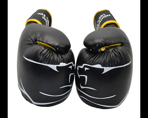 Рукавички боксерські  PowerPlay 3018 Jaguar 14 унцій, чорно-жовті