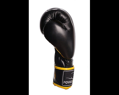 Рукавички боксерські  PowerPlay 3018 Jaguar 14 унцій, чорно-жовті