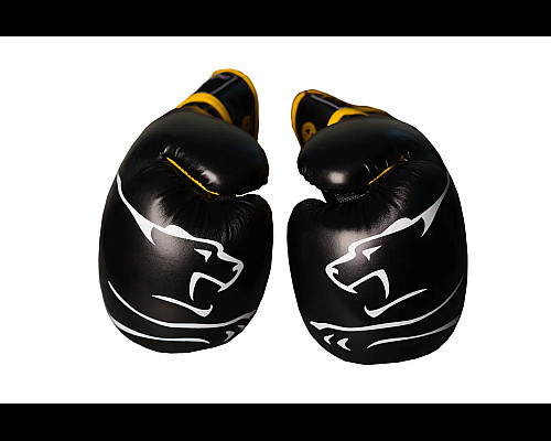 Рукавички боксерські  PowerPlay 3018 Jaguar 14 унцій, чорно-жовті