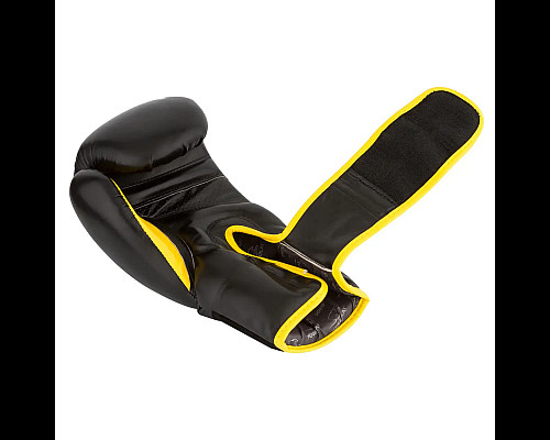 Рукавички боксерські  PowerPlay 3018 Jaguar 14 унцій, чорно-жовті
