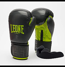 Рукавички боксерські з капою Leone GN313 WAVES розмір 10 унцій, чорно-зелені