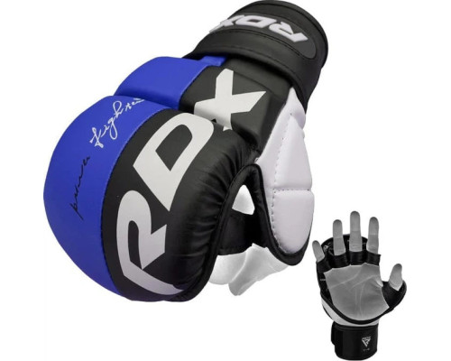Тренувальні рукавиці для ММА RDX GRAPPLING GLOVES REX T6 PLUS розмір M, чорно-синій