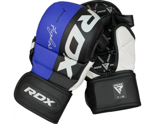 Тренувальні рукавиці для ММА RDX GRAPPLING GLOVES REX T6 PLUS розмір L, чорно-синій