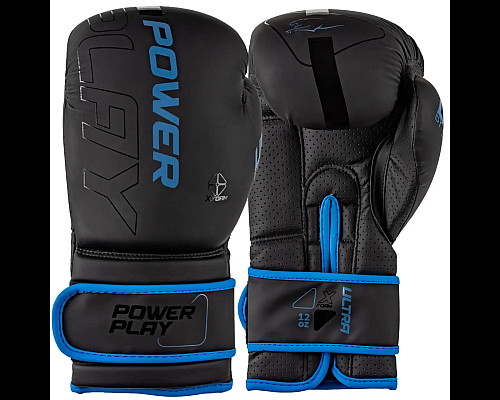 Рукавички боксерські PowerPlay 3024 Ultra Mat розмір 12 унцій, чорно-сині