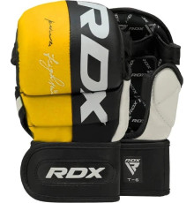 Тренувальні рукавиці для ММА RDX GRAPPLING GLOVES REX T6 PLUS розмір XL, чорно-жовтий
