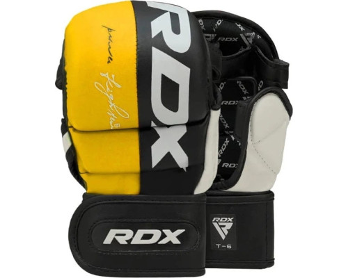Тренувальні рукавиці для ММА RDX GRAPPLING GLOVES REX T6 PLUS розмір XL, чорно-жовтий