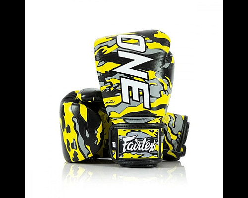 Рукавички боксерські шкіряні з бинтами Fairtex BGV-ONE X STBG 10 унцій, жовті