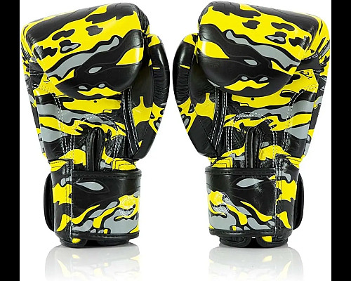 Рукавички боксерські шкіряні з бинтами Fairtex BGV-ONE X STBG 10 унцій, жовті