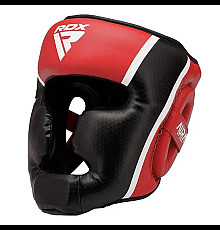 Шолом боксерський з капою RDX AURA PLUS T-17 розмір S, чорно-червоний