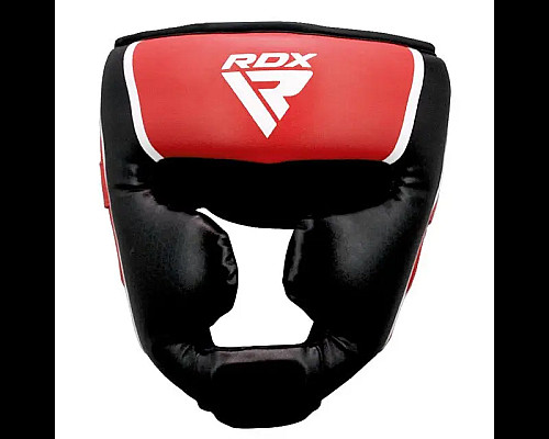 Шолом боксерський з капою RDX AURA PLUS T-17 розмір XL, чорно-червоний