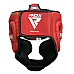 Шолом боксерський з капою RDX AURA PLUS T-17 розмір XL, чорно-червоний