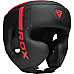 Шолом боксерський з капою RDX F6 KARA Matte розмір M, чорно-червоний