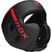 Шолом боксерський з капою RDX F6 KARA Matte розмір M, чорно-червоний