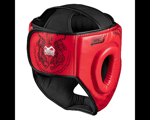 Шолом боксерський закритий з капою Phantom Muay Thai розмір універсальний, червоний