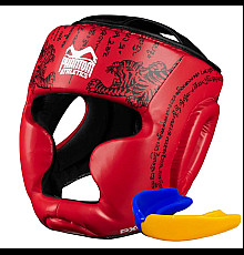 Шолом боксерський закритий з капою Phantom Muay Thai розмір універсальний, червоний