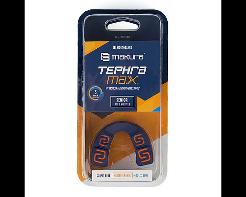 Капа боксерська доросла MAKURA Tephra від 11 років синьо-оранжева