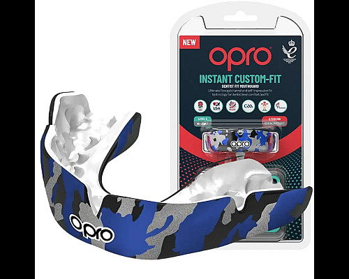 Капа боксерська доросла OPRO Instant CAMO від 11 років чорно-синя