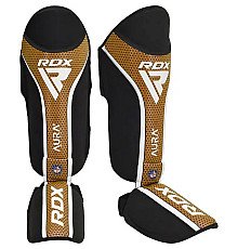 Захист гомілки та стопи RDX SHIN INSTEP AURA PLUS T-17 XL, чорно-золотистий