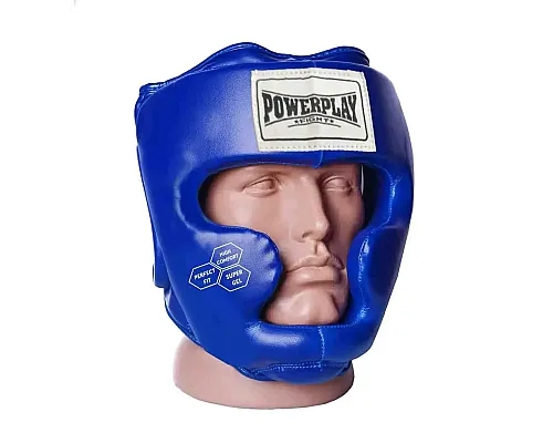 Шолом боксерський закритий PowerPlay 3043 розмір S, синій
