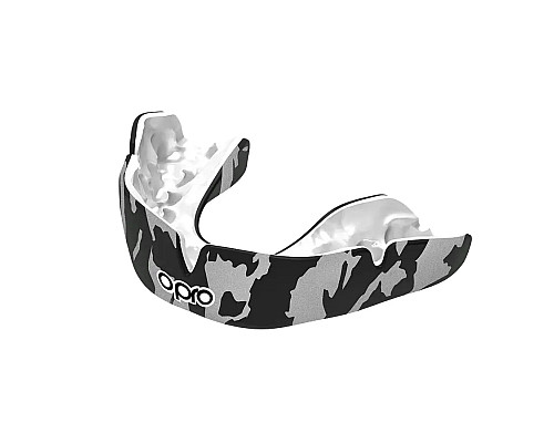 Капа боксерська доросла OPRO Instant CAMO від 11 років чорно-біла