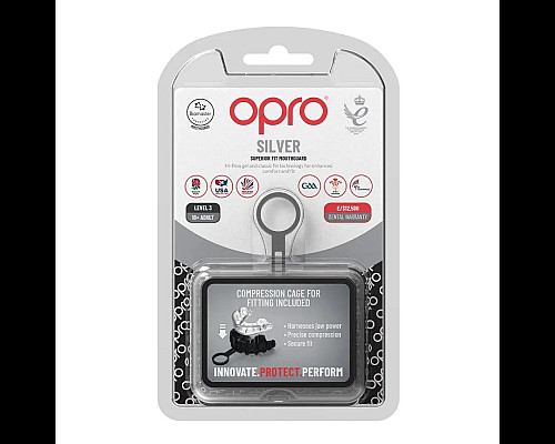 Капа боксерська доросла OPRO Silver від 11 років прозора