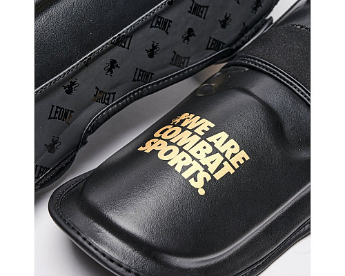 Захист гомілки Leone DNA Rex Leather L, чорно-золостисті