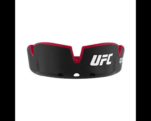 Капа боксерська дитяча OPRO Silver UFC Hologram до 10 років чорно-червона