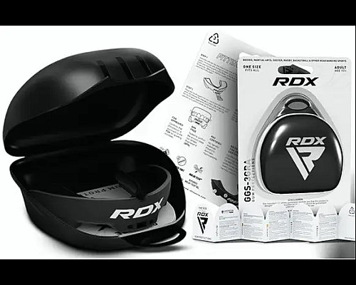 Капа боксерська доросла RDX 3w від 12 років чорно-біла